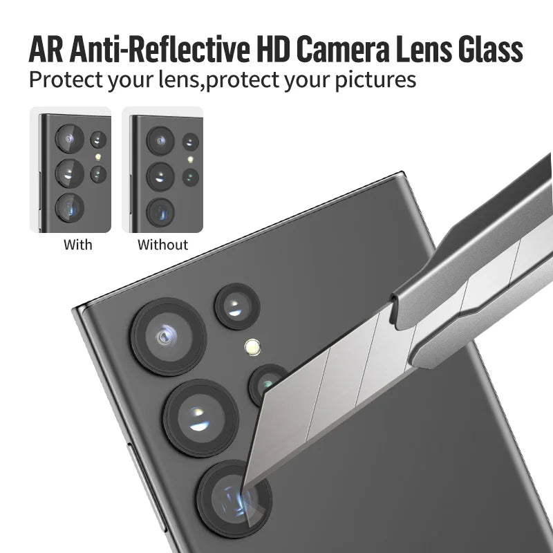 Blueo Camera Lense Protector 9H Aluminium Ring for Samsung S24 Ultra Black