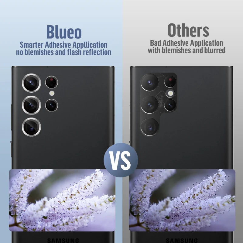 Blueo Camera Lense Protector 9H Aluminium Ring for Samsung S24 Ultra Black