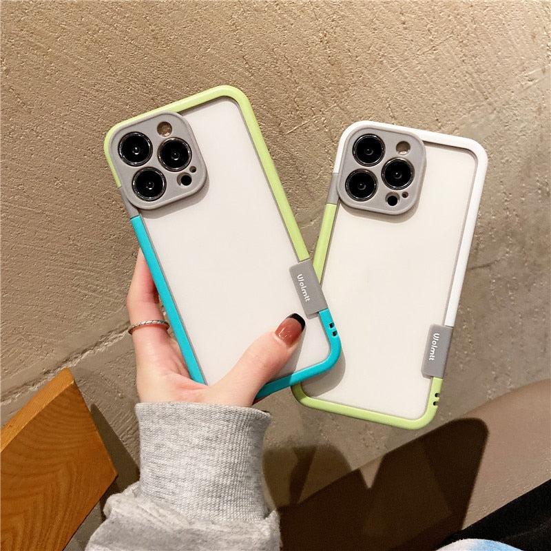 iPhone 14 13 Pro Max Plus Mini Colorful Soft Silicone Bumper Frame Shockproof Protection Case No Back Border Only Case