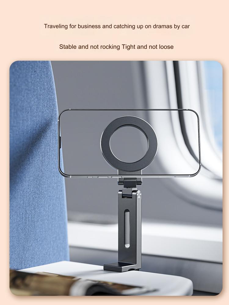 Thetree Travel iPhone Magnetic Holder Magsafe Portable Clip Desktop 360 Degree Rotation And Folding Special Aircraft High-speed Rail Train Suitcase Fixed Portable Lazy Artifact