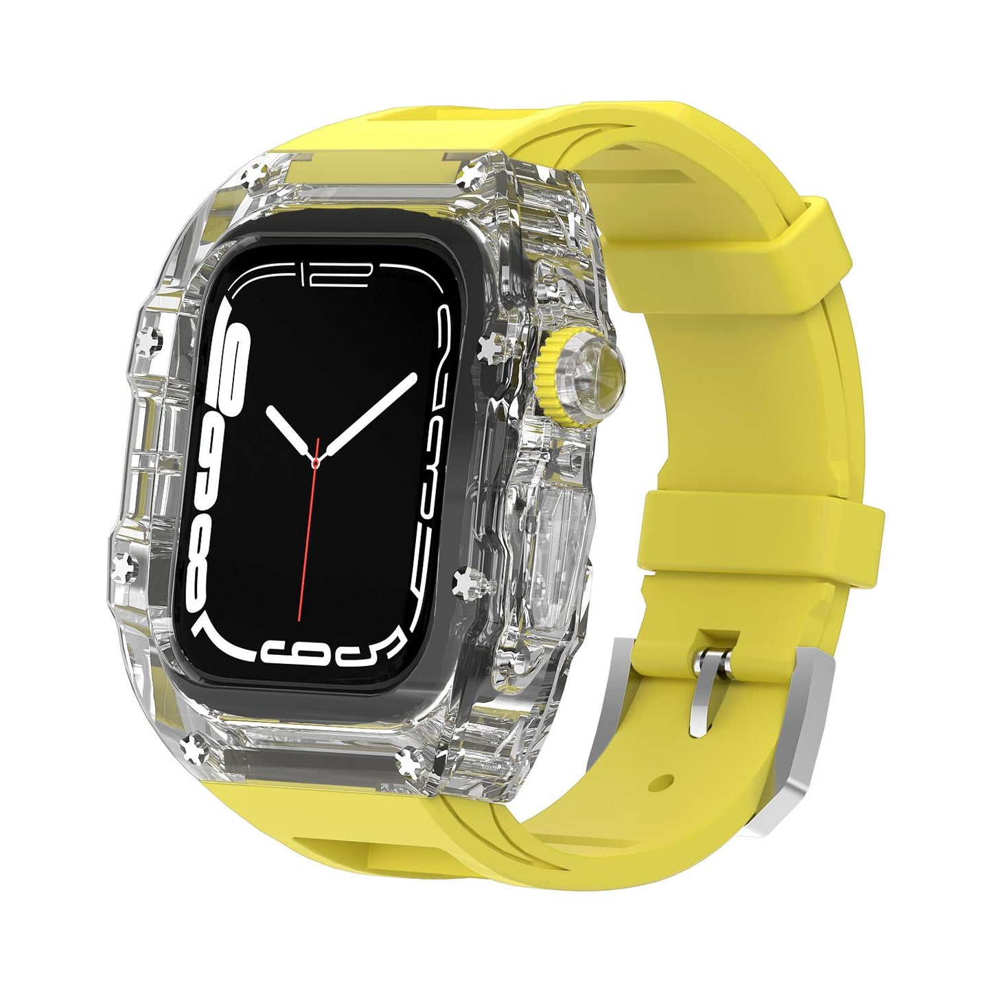 Kewu Digital Is Suitable For Apple Watch Ultra Strap Fully Transparent Case S7 Apple Watch With Fluorine Rubber S8 Modified IWatch6 Advanced SE Protective Case Watch7 Integrated Case S8