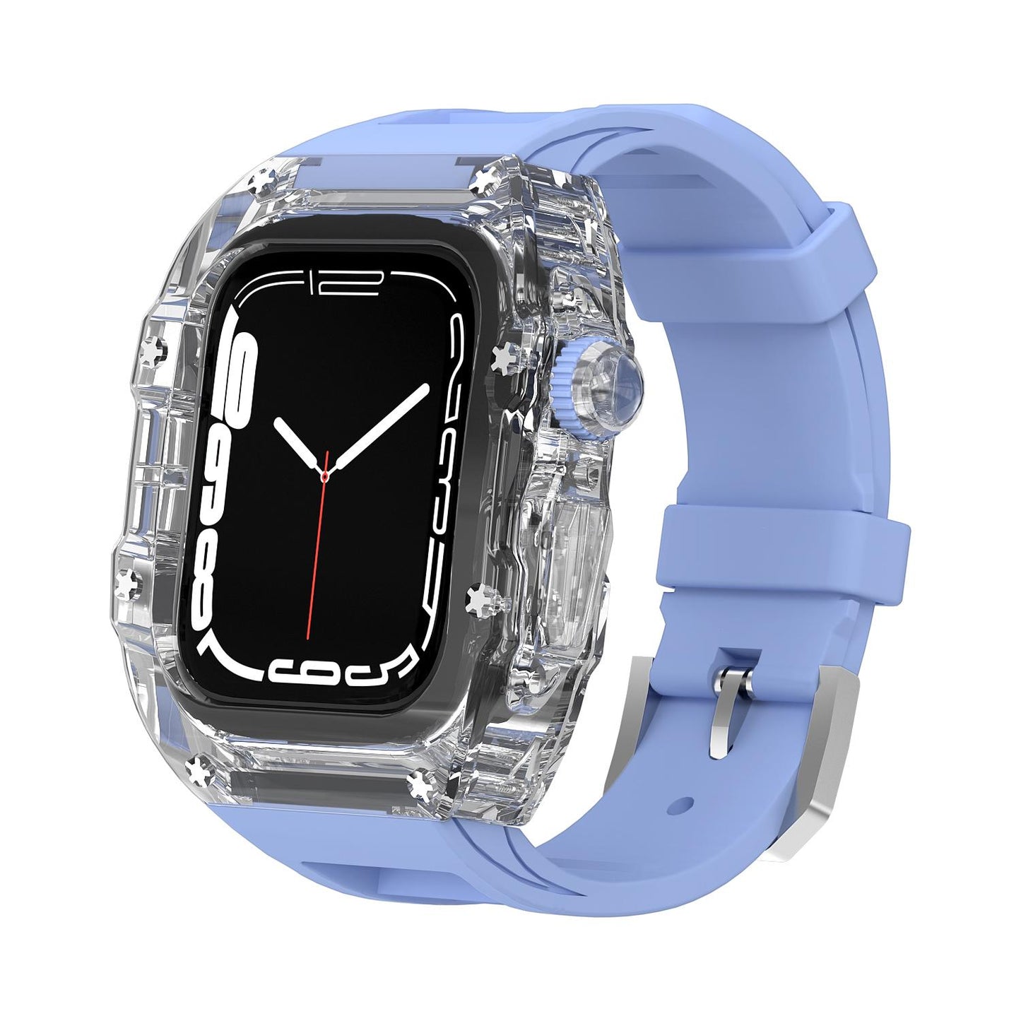 Kewu Digital Is Suitable For Apple Watch Ultra Strap Fully Transparent Case S7 Apple Watch With Fluorine Rubber S8 Modified IWatch6 Advanced SE Protective Case Watch7 Integrated Case S8