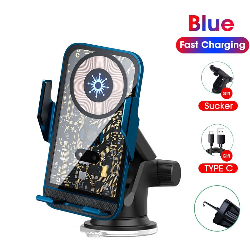 Wireless Charger 15W Fast Charge Car Holder for IPhone 14 13 12 Samsung S21 S10 Magnetic Phone Charger Universal