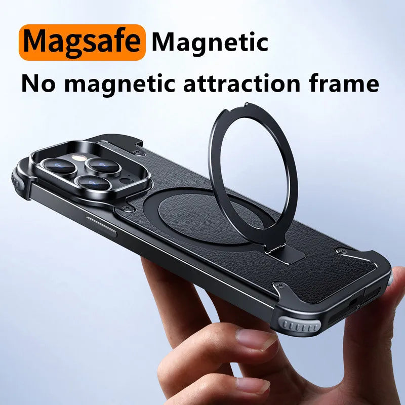 Magnetic Metal Bumper Case For iPhone 15 14 13 Pro Max Cover Magsafe Aluminum Frame Shockproof Cover For iPone 15 Pro Magsafing