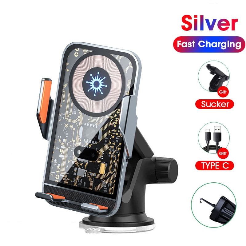 Wireless Charger 15W Fast Charge Car Holder for IPhone 14 13 12 Samsung S21 S10 Magnetic Phone Charger Universal