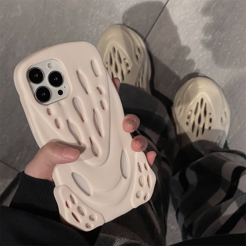 3D Coconut Shoe Sole Case for iPhone 14 13 12 11 Pro Max Phone Cases Shockproof Back cover Camera Protect Hollow Silicone Funda