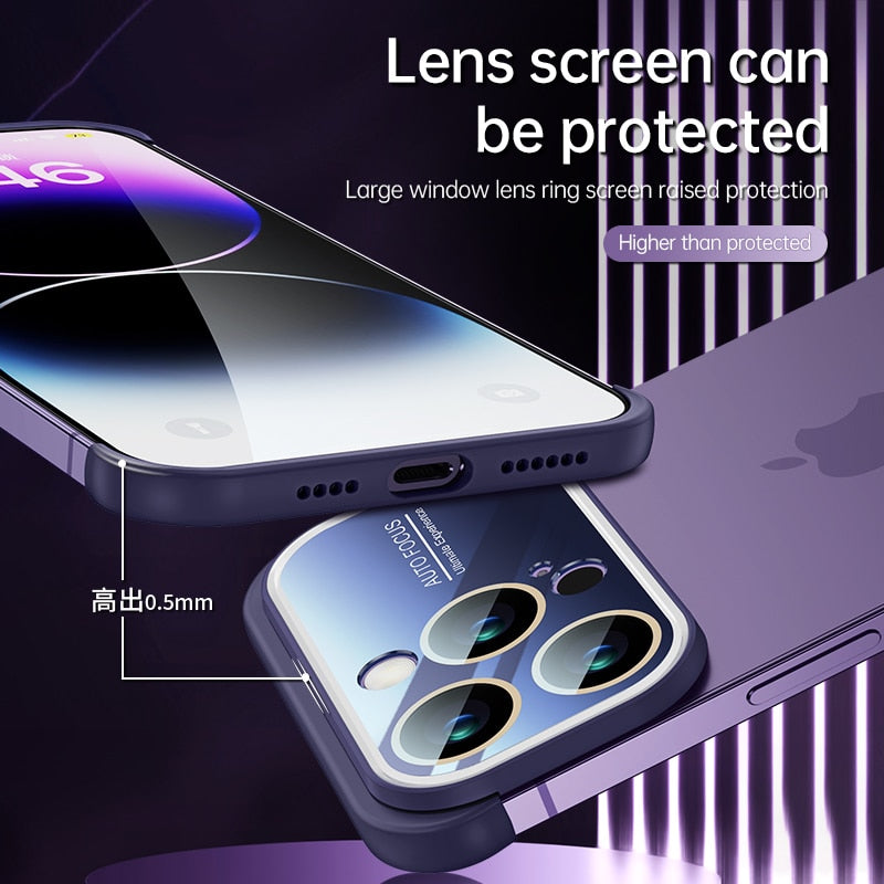 Large Window Lens Protector Corner Pad Soft Case For iPhone 14 13 Pro Max Shockproof Silicone Phone Cover On iPhone 12 13 14 Pro