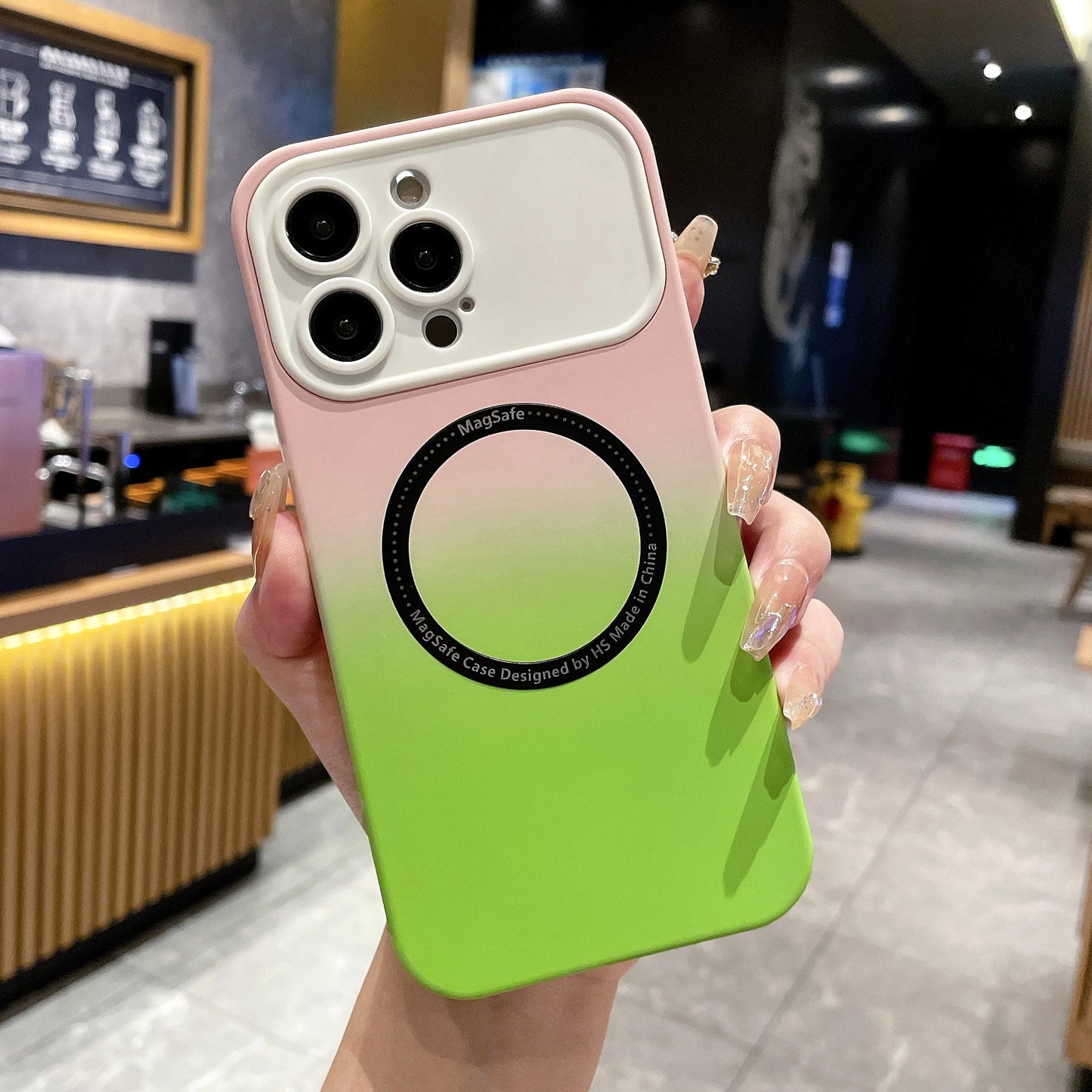 New iPhone 15 Large Window Concept Magnetic Case Suitable for iPhone 11 13 14 Pro Max 14Plus Gradient Color Silicone Soft Case