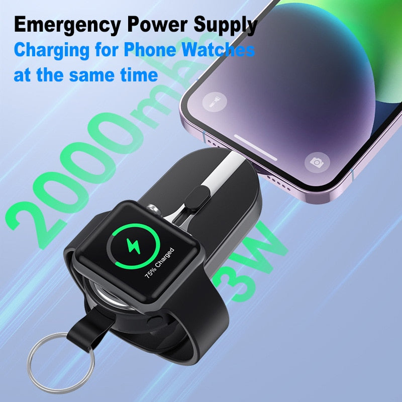 Mini Power Bank For Apple Watch 6 7 8 Samsung S21 S22 S23 Portable Emergency Battery For iPhone 12 13 14 Pro Max iWatch Charger