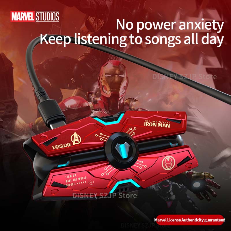 New Disney Marvel HIFI Sound Headset Wireless Bluetooth Earphone Waterproof Noise Reduction Earbuds Touch Control Game Headphone