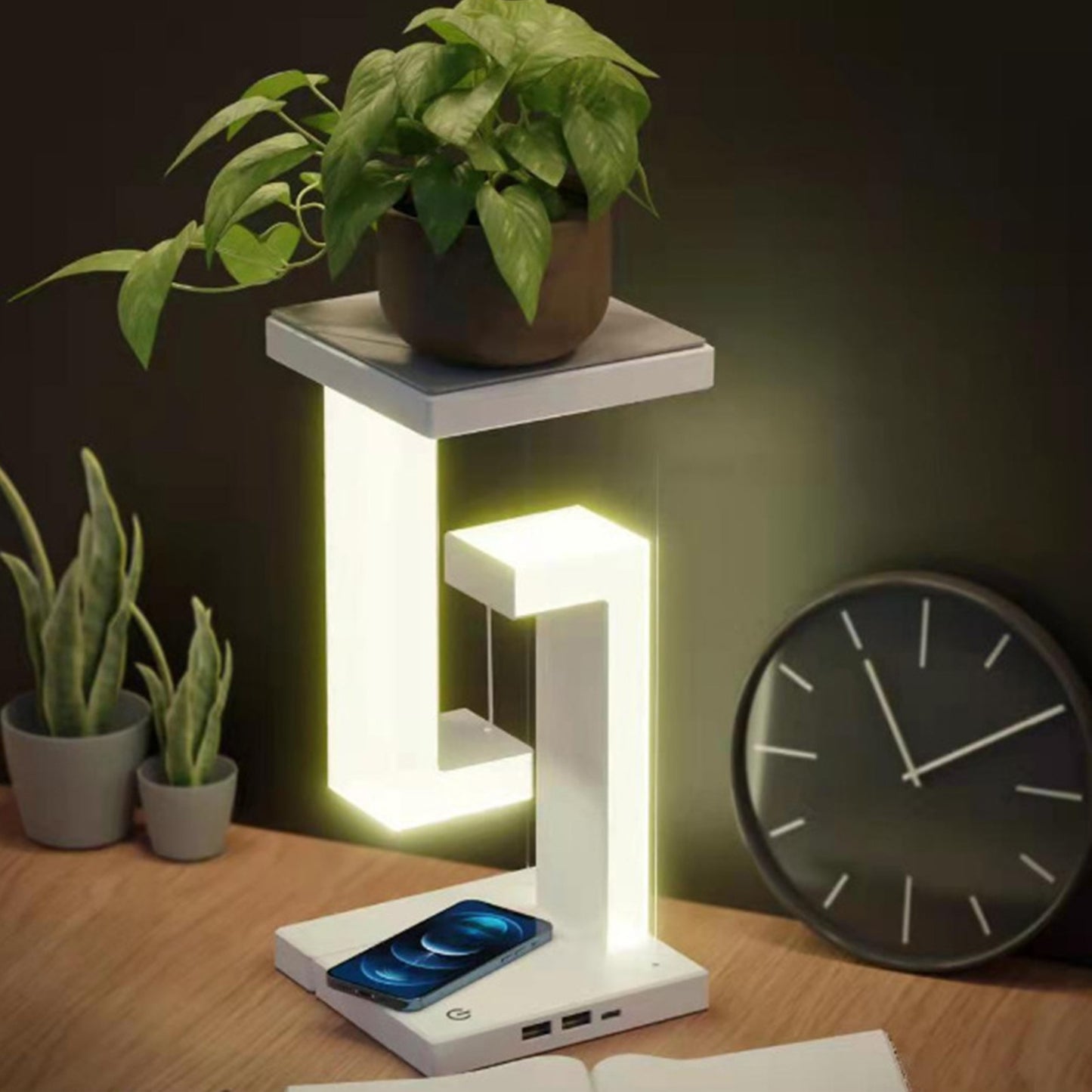 Anti-Gravity Desk Lamp LED Lamp Smartphone Wireless Charging Suspension Table Lamp USB Bedroom Sleep Light Reading Light