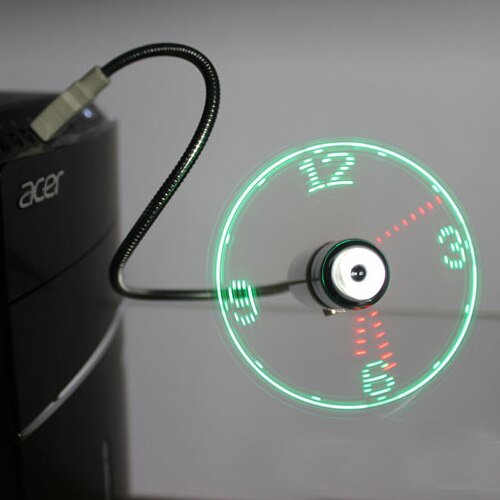 Usb Fan Watches LED Mini Clock Display Real Time Clock Timing Luminous Fan Night Light Lamp Wrist Watch Summer Must