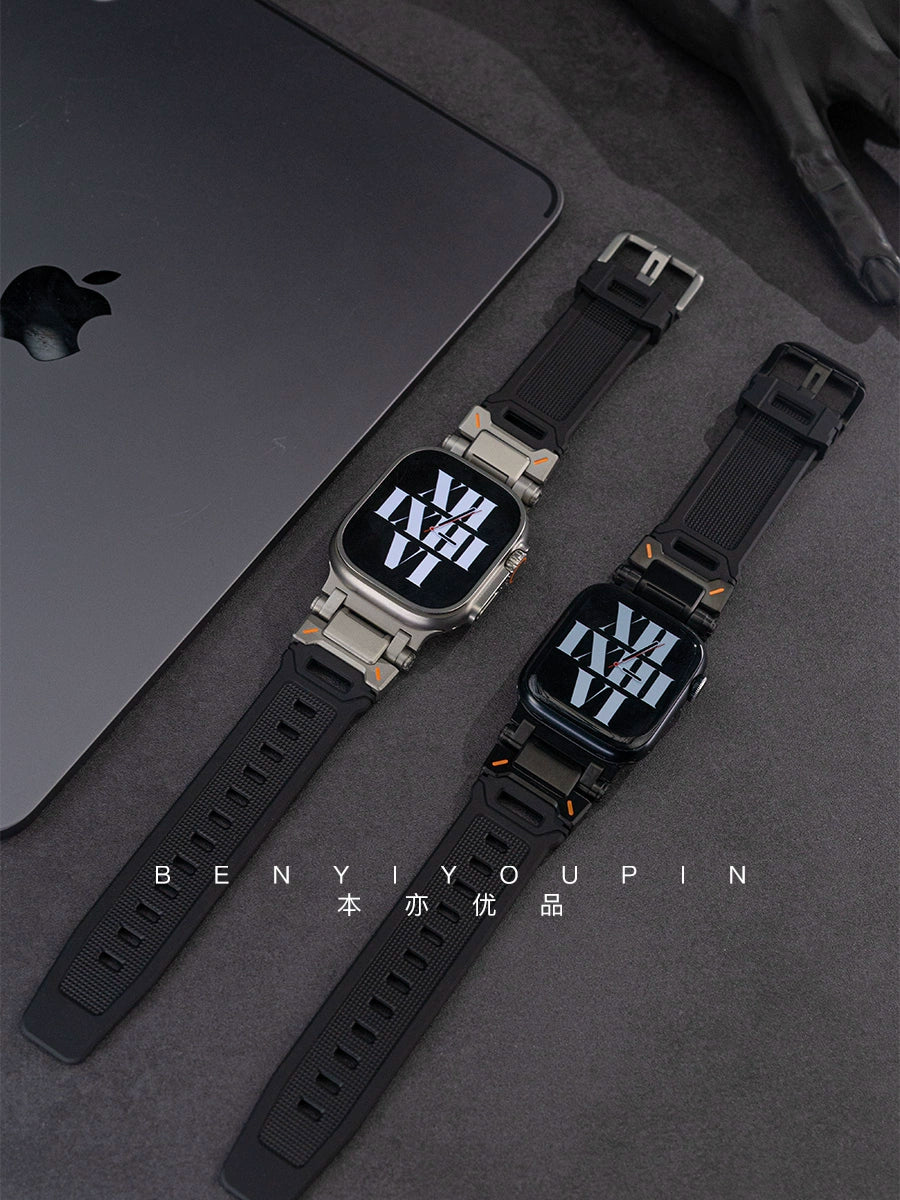 Mecha Style Suitable For Apple Watch Outdoor Liquid Silicone Strap Apple Watch Ultra 2