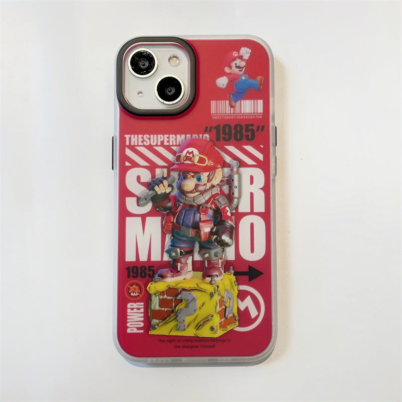 Cartoon Mario Edition iPhone Case 11 Apple 14plus Protective Cover