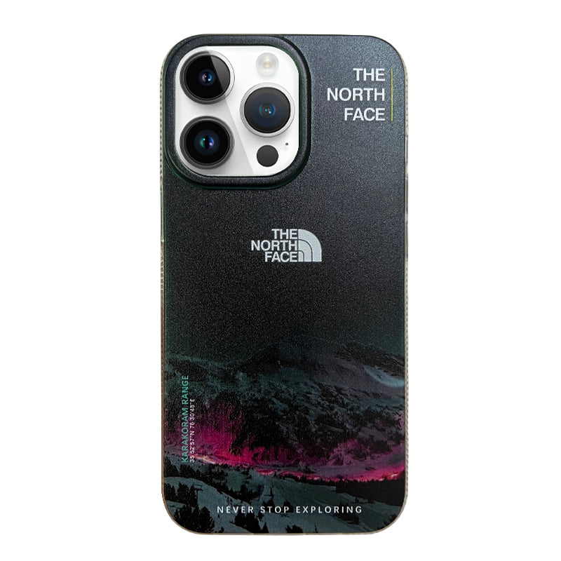 Original Trendy Brand North Face Snow Mountain iPhone Case, Personalized Landscape Illustration Creative High-end Sense Large Hole Matte Anti-fall Hard Protective Case
