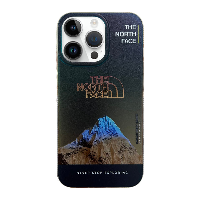 Original Trendy Brand North Face Snow Mountain iPhone Case, Personalized Landscape Illustration Creative High-end Sense Large Hole Matte Anti-fall Hard Protective Case