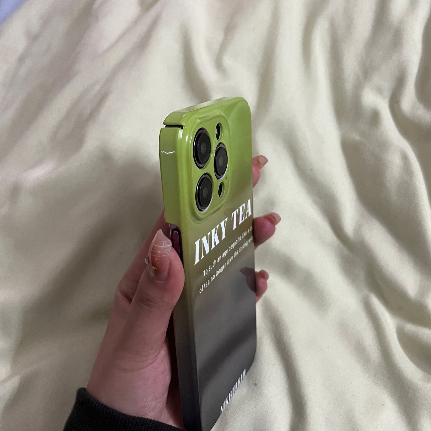 High-grade Gradient Military Green Film Case Suitable For Apple 14Promax Mobile Phone Case IPhone 13 Hard Case 12 Female 11