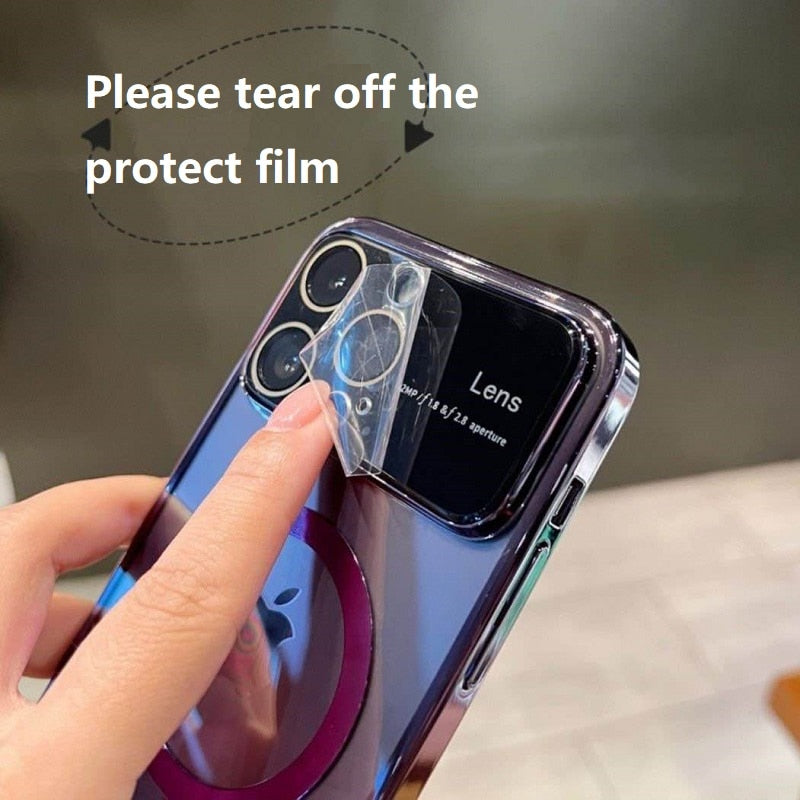 Window Design Case For iPhone 14 13 12 Pro Max With Camera Full Protective Cases For 14 13 12 Transparent Back Cover