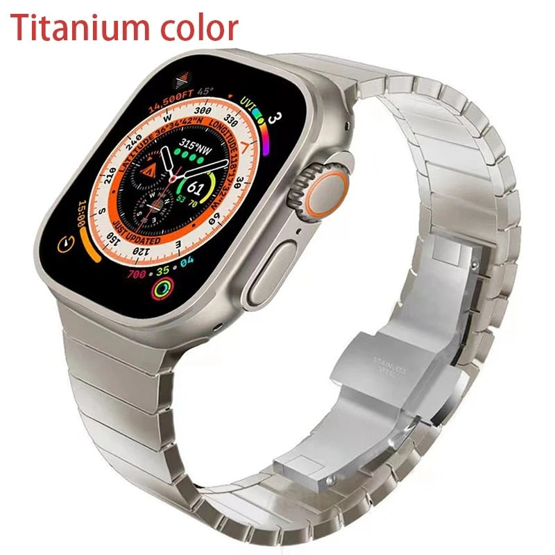 Link Bracelet Correa For Apple Watch Ultra Band 49mm 8 7 6 5 4 Se 45mm 41mm 44mm 40mm Stainless Steel Strap for Iwatch 3 42mm 38