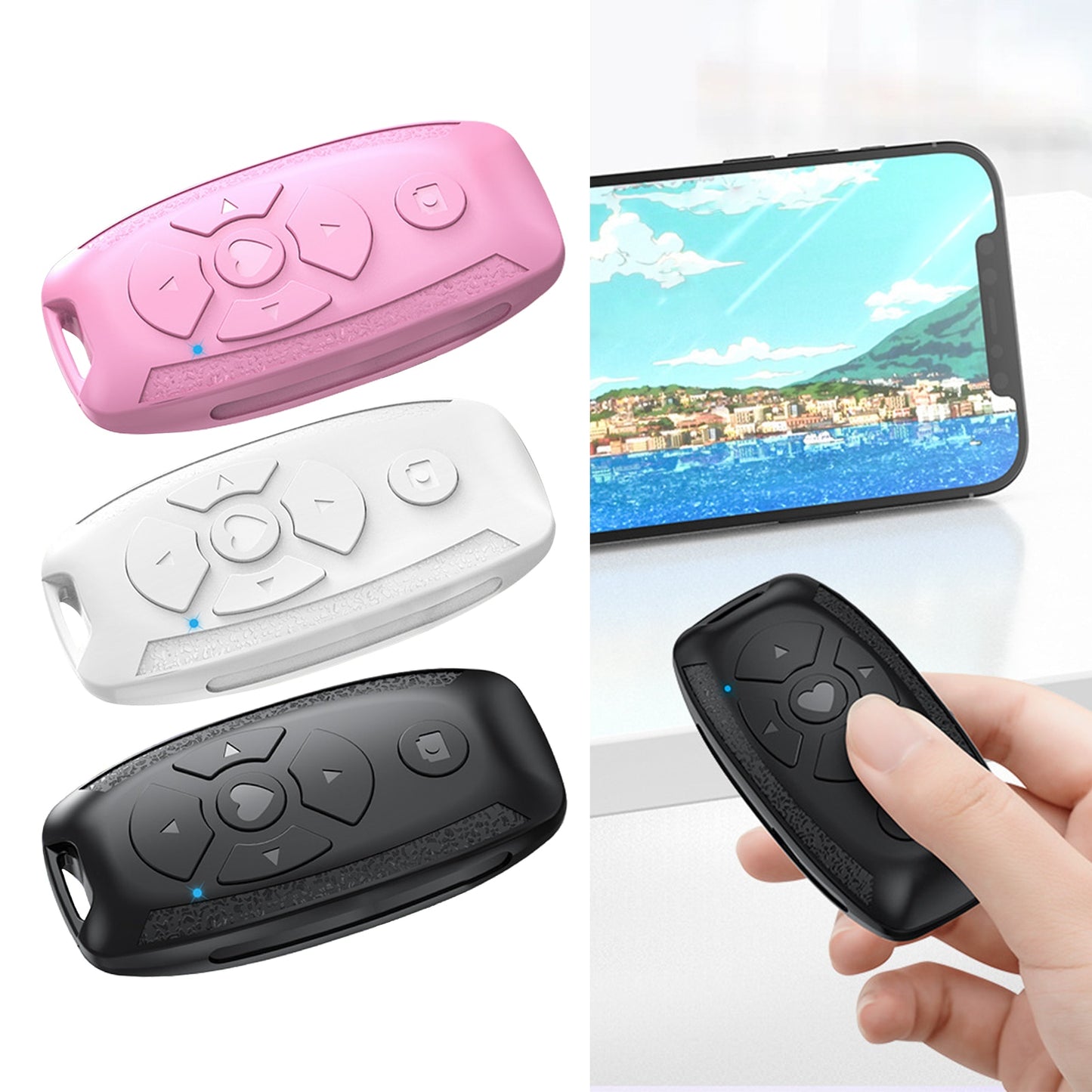 USB Mobile Phone Bluetooth Remote Control Wireless Camera Shutter Selfie Button Clicker 10-15M Sensing Range For Tik-Tok Live